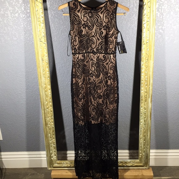 Enfocus Studio Dresses & Skirts - En Focus Studio Black Lace And Nude Gown Size 4